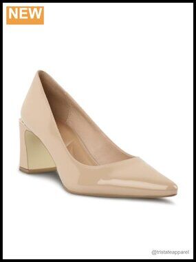 Comfort Block Heel Pointed Toe Slip On Pumps for Work Wedding Party